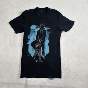 Y2K Ed Sheeran Divide Tour Black Short‎ Sleeve Graphic Shirt Men's XS